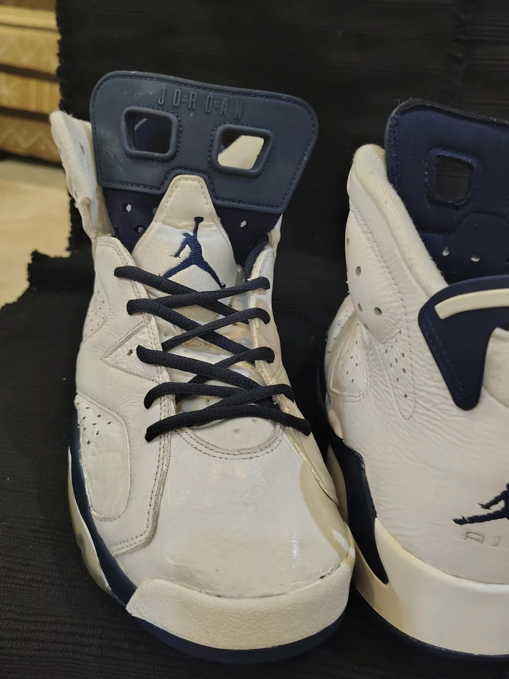 Jordan Retro 6 White Navy Men's Sneakers